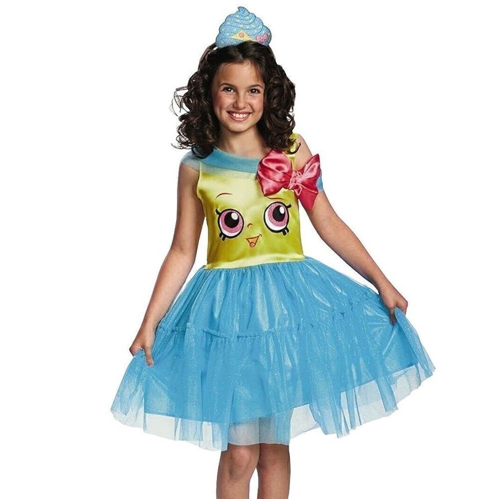Shopkins Costume Dress Girls Queen Cupcake Kids Girls Cosplay Dress Up Sz S 4-6x